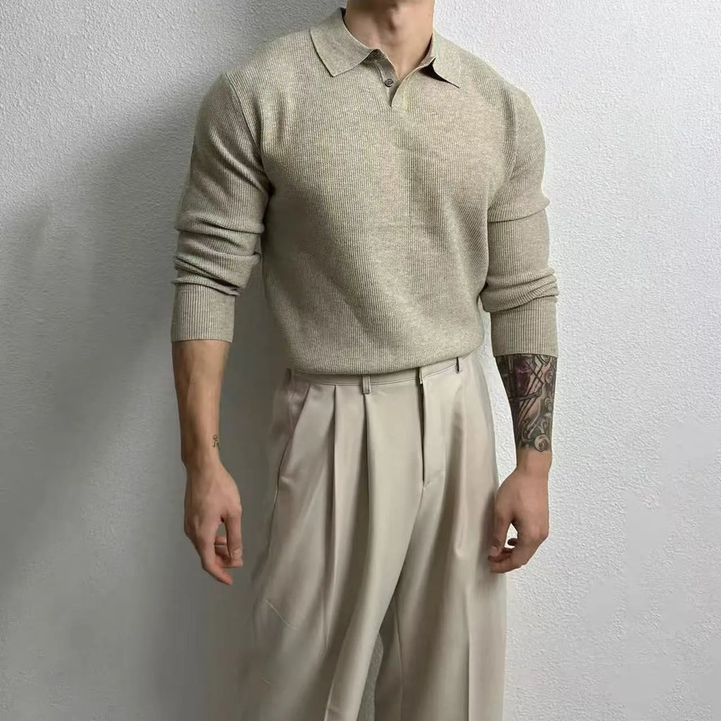 Spring casual men's top, youth fashion formal long sleeved shirt