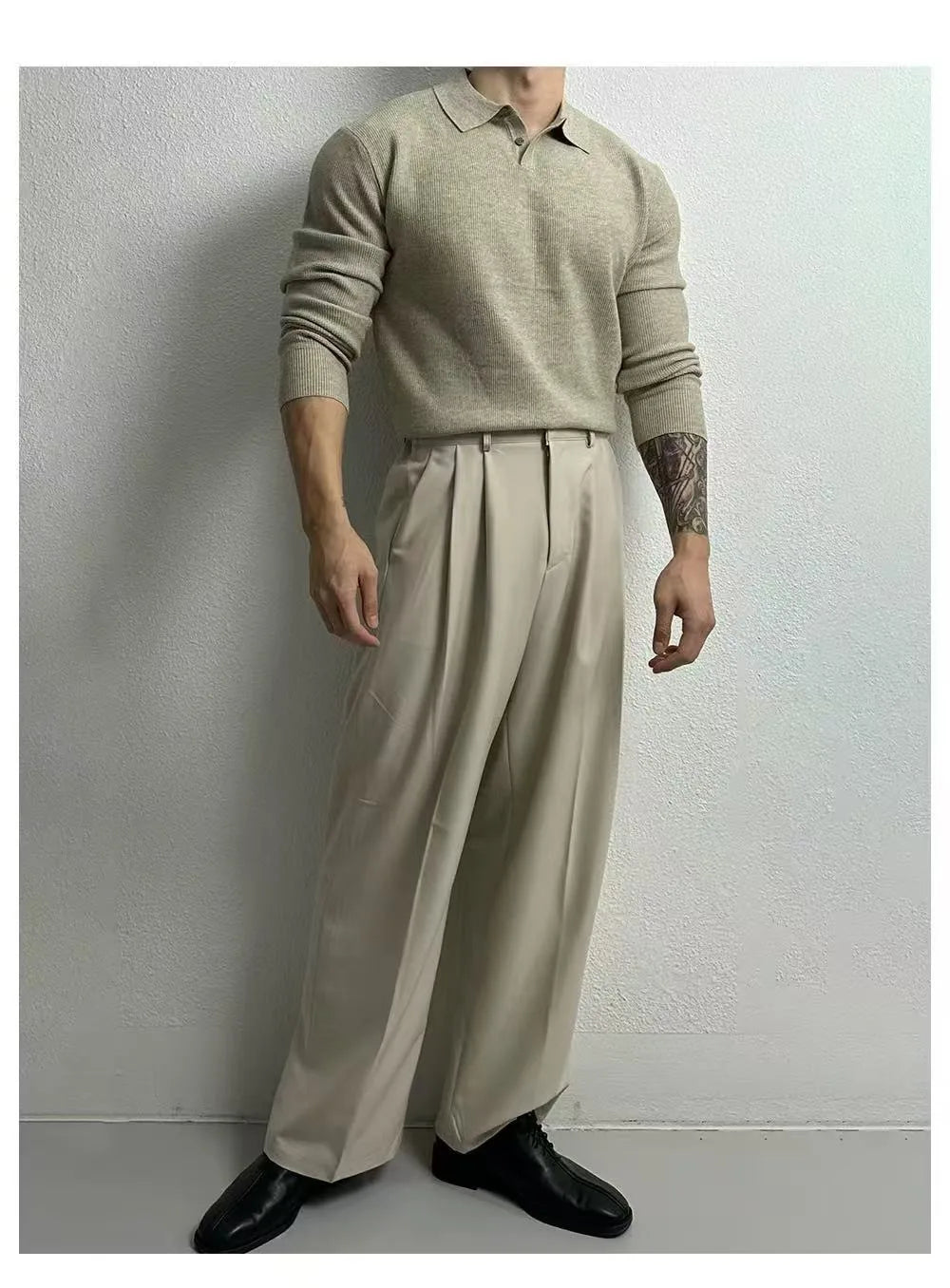 Spring casual men's top, youth fashion formal long sleeved shirt