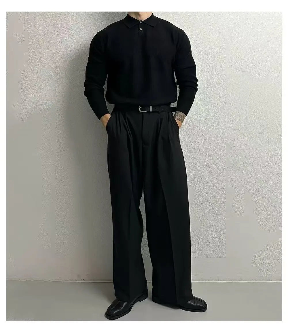 Spring casual men's top, youth fashion formal long sleeved shirt
